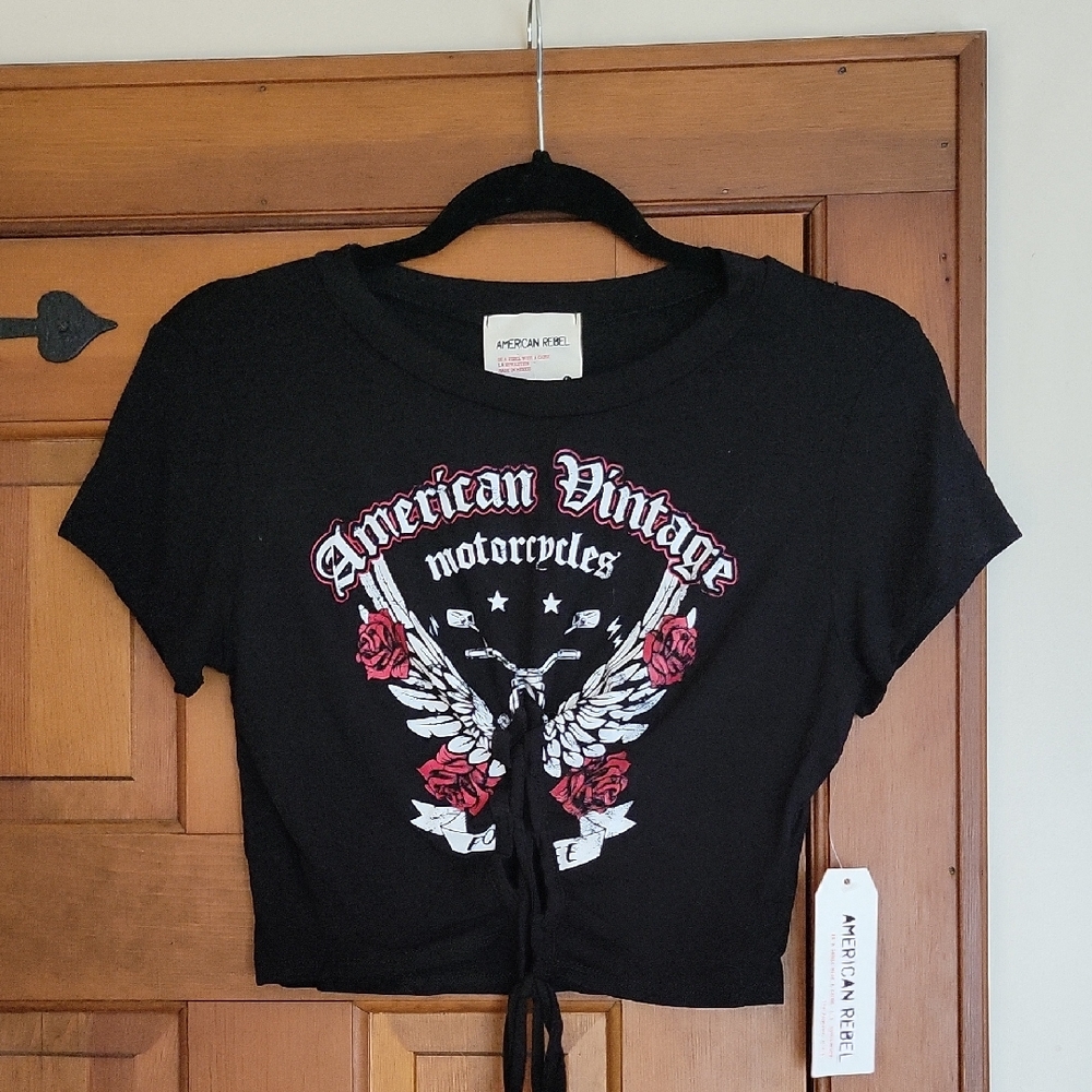 AMERICAN REBEL Biker Crop Top